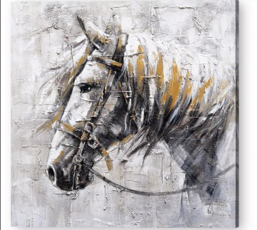 Texturizado Painting - Textura blanca gris caballo amigable